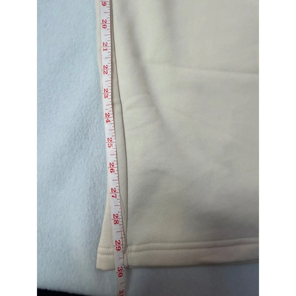Puma Ladies Fleece Straight Leg Pants Tan Beige Gold Logo 1787624 L